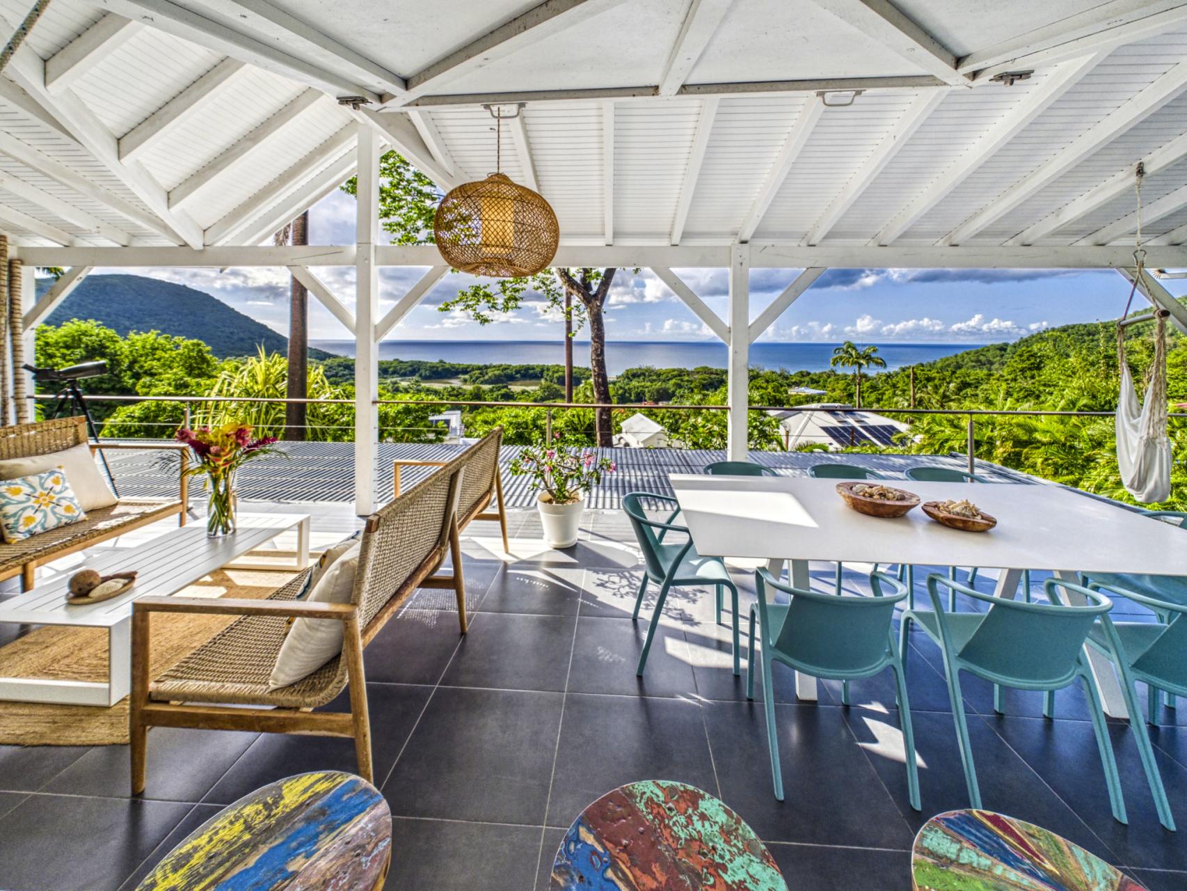3.Guadeloupe Deshais- location villa 4 chambres 8 personnes avec piscine vue Mer